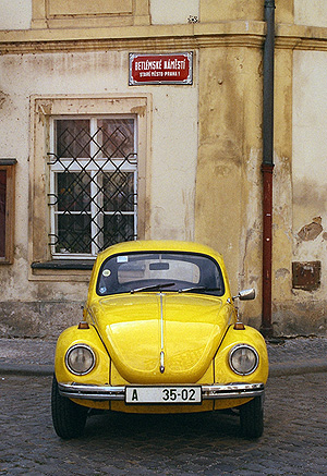 A great looking car in Prague.  (2003)