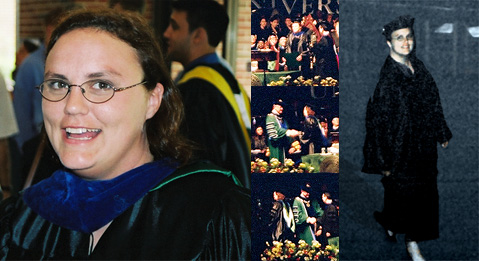 Collage of images from Shannon's transition from academia to the world beyond.  That's Dr. Lakanen to you, Bub!  Respect, yo!  (2003?)