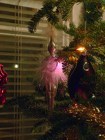 One of Candy's favorite ornaments on the tree.  Oh, and Merry Christmas to you, Dear Friend.  (2005)