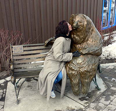 Candy smooching on a new friend in Park City, Utah.  (2006)