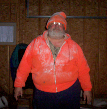 Self-portrait of my father after being out in the Upper Peninsula snow.  (2006)