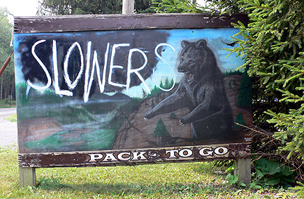 Bizarre roadside sign found on backroad between Western New York and South Central Pennsylvania.  (August, 2006)