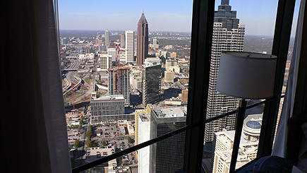 The view from room 6804 at the Westin Peachtree in downtown Atlanta.