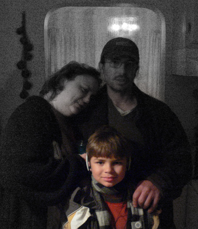 Alex, with his mom (my sister Shannon) and dad (Ray!), in their home in Columbus, Ohio.  (2007)