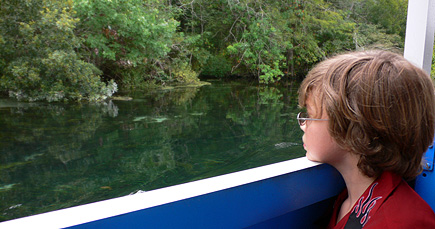 Alex on the river cruise at Wakulla Springs.  (2007)