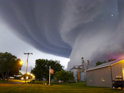 Lori Mehmen took this photo from her front door in Orchard, Iowa last week.  (2008)