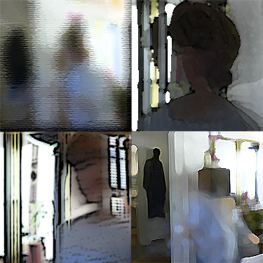 Different computer-assisted artistic renderings of Alex playing the Wii.  (2008)