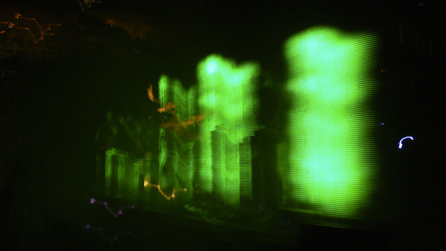 My first attempt at creativity by moving the camera around while the shutter was open.  This is from the Nine Inch Nails concert in Jacksonville.  (2008)