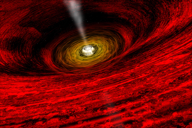 The View Near a Black Hole, created by April Hobart.  The Astronomy Picture of the Day on April 19, 2009.